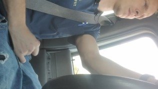Awesome cumshot while driving to work