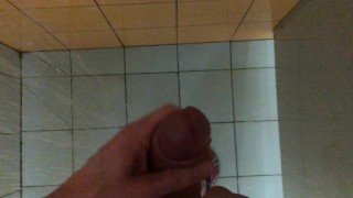 (Risky) Hot stud Masturbate in Shower at the Gym /BIG DICK (23cm)/Huge load